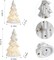 Set of 2 Ceramic Christmas Trees with Lights Tabletop Decor (Glossy White)
